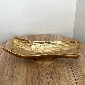 Rectangular Gold Textured Decorative Bowl